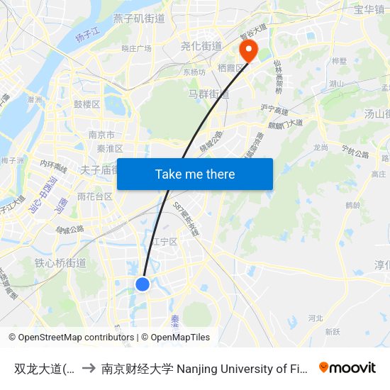 双龙大道(高湖路) to 南京财经大学 Nanjing University of Finance and Economics map