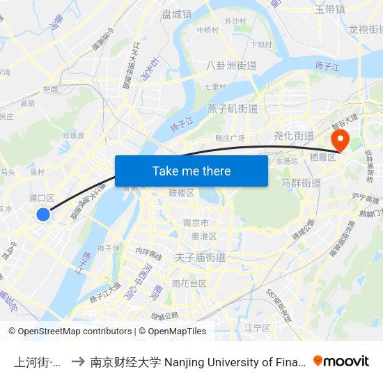上河街·彩虹桥 to 南京财经大学 Nanjing University of Finance and Economics map