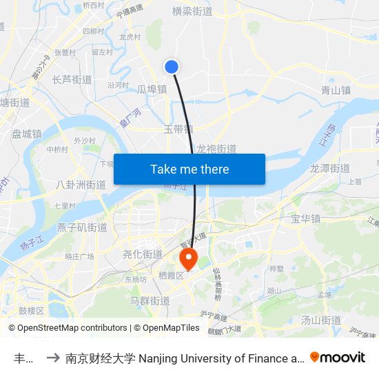 丰林南 to 南京财经大学 Nanjing University of Finance and Economics map