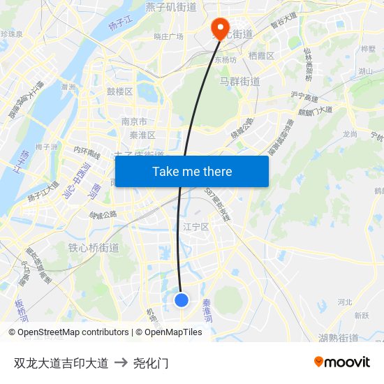 双龙大道吉印大道 to 尧化门 map