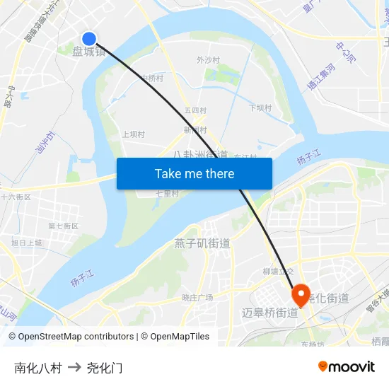 南化八村 to 尧化门 map