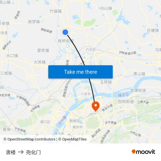 唐楼 to 尧化门 map