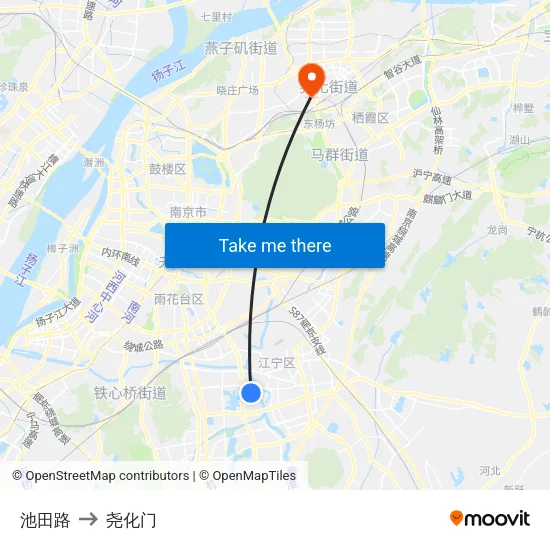 池田路 to 尧化门 map