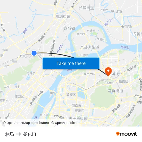 林场 to 尧化门 map