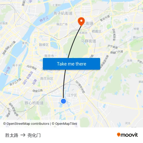 胜太路 to 尧化门 map