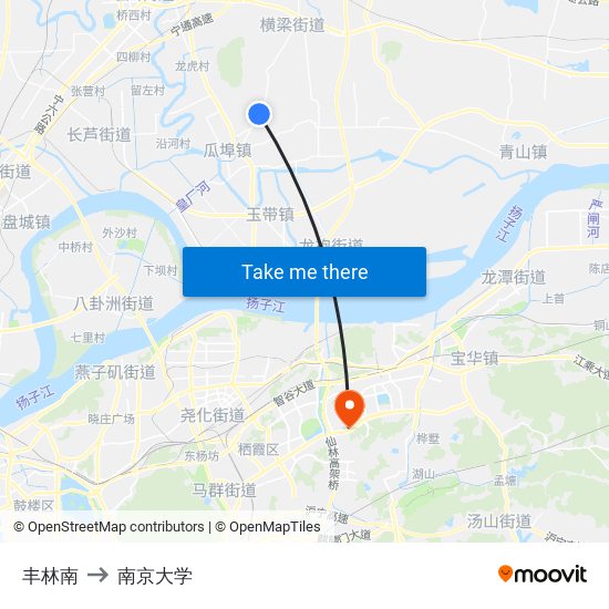 丰林南 to 南京大学 map