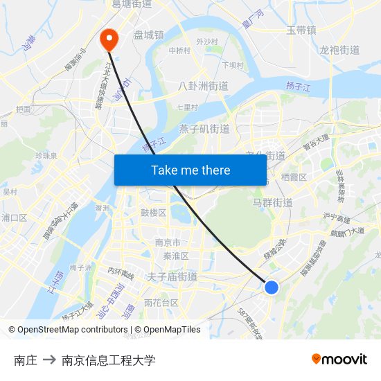 南庄 to 南京信息工程大学 map