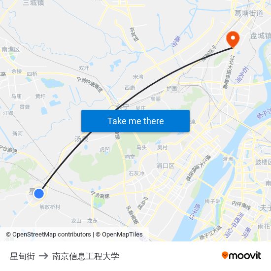 星甸街 to 南京信息工程大学 map