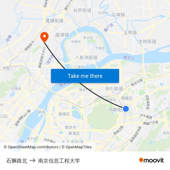 石狮路北 to 南京信息工程大学 map