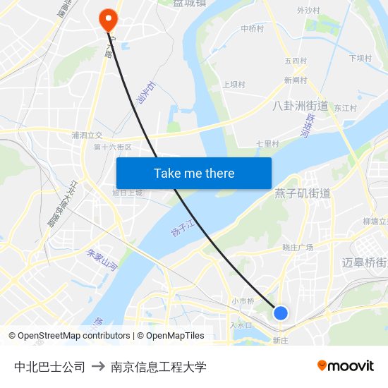 中北巴士公司 to 南京信息工程大学 map