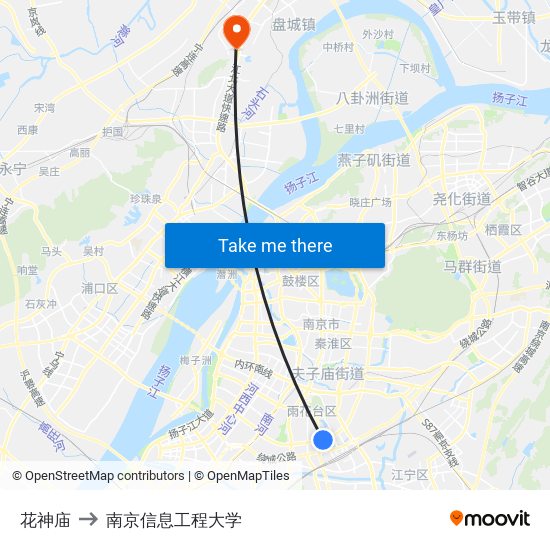 花神庙 to 南京信息工程大学 map