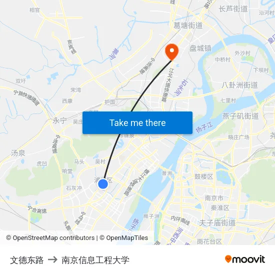 文德东路 to 南京信息工程大学 map