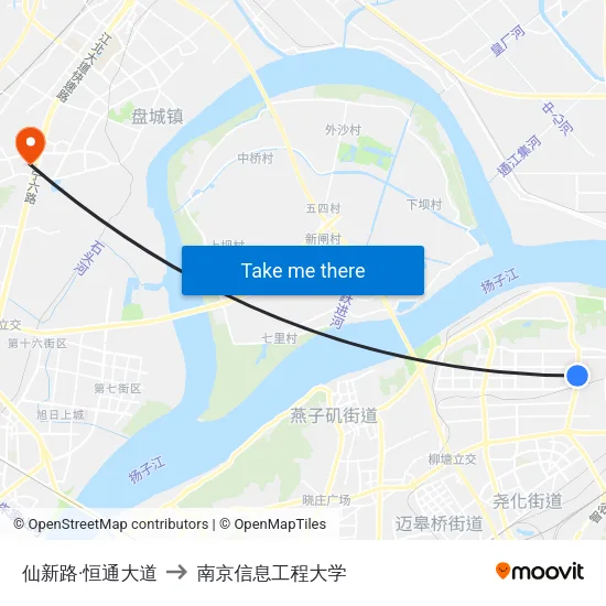 仙新路·恒通大道 to 南京信息工程大学 map