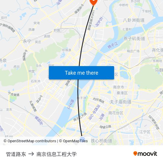 管道路东 to 南京信息工程大学 map