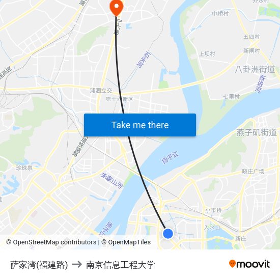 萨家湾(福建路) to 南京信息工程大学 map