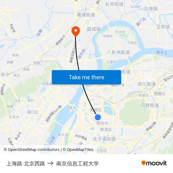 上海路·北京西路 to 南京信息工程大学 map