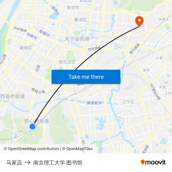 马家店 to 南京理工大学 图书馆 map