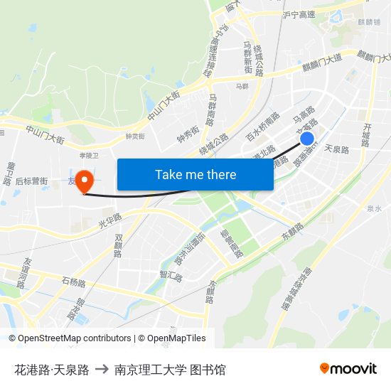 花港路·天泉路 to 南京理工大学 图书馆 map