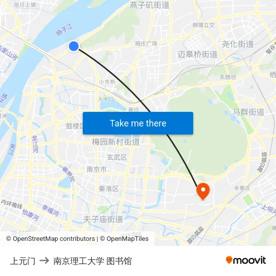 上元门 to 南京理工大学 图书馆 map