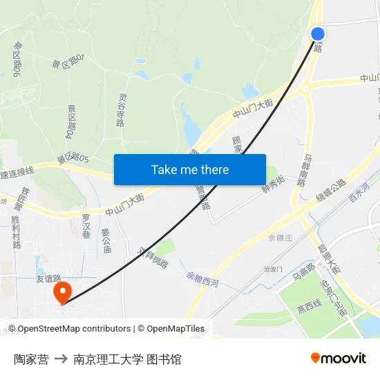 陶家营 to 南京理工大学 图书馆 map