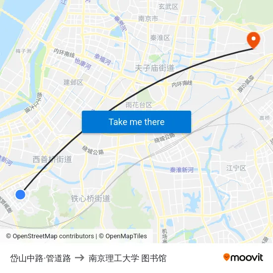 岱山中路·管道路 to 南京理工大学 图书馆 map