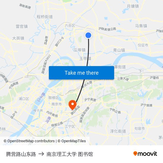 腾营路山东路 to 南京理工大学 图书馆 map