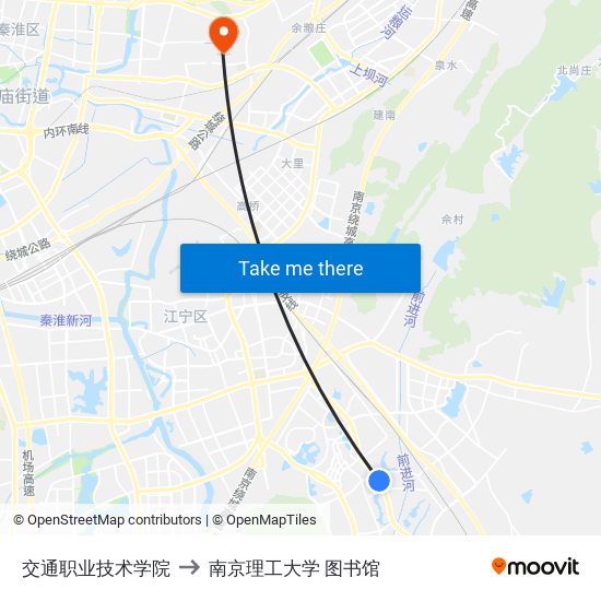 交通职业技术学院 to 南京理工大学 图书馆 map