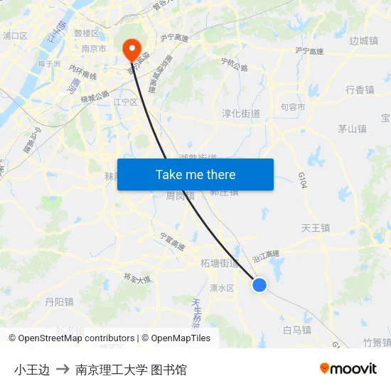 小王边 to 南京理工大学 图书馆 map