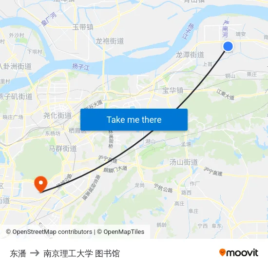 东潘 to 南京理工大学 图书馆 map