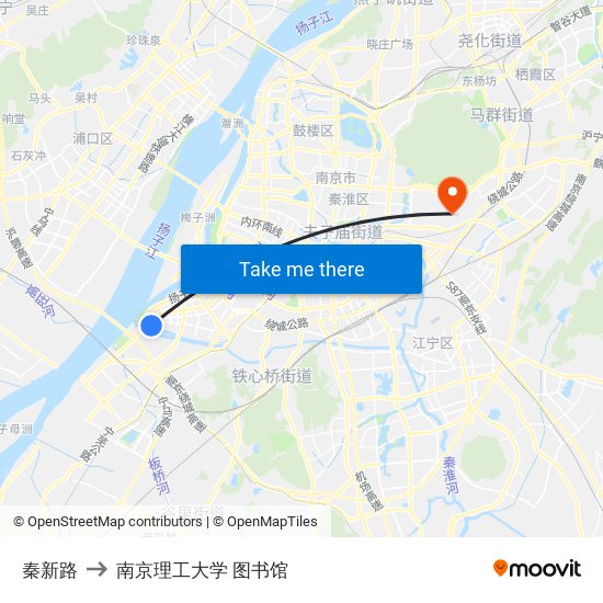 秦新路 to 南京理工大学 图书馆 map