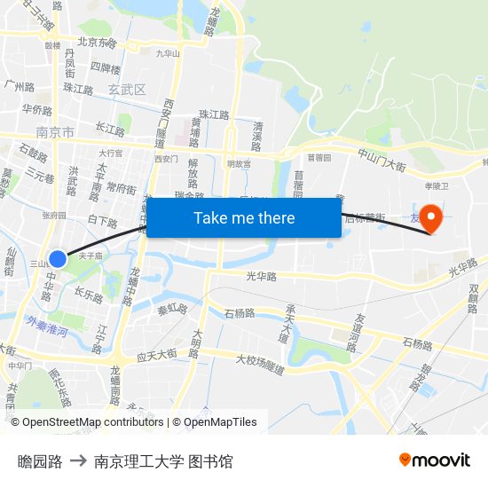 瞻园路 to 南京理工大学 图书馆 map