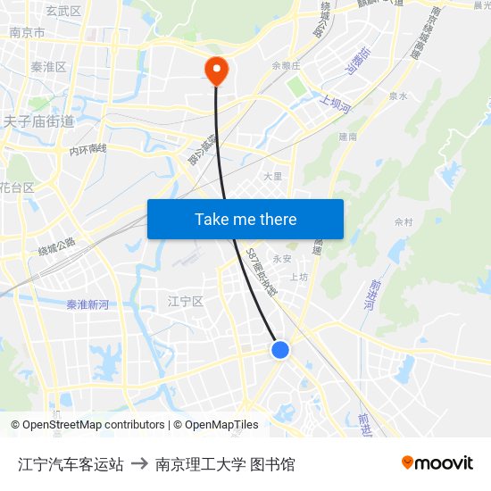 江宁汽车客运站 to 南京理工大学 图书馆 map