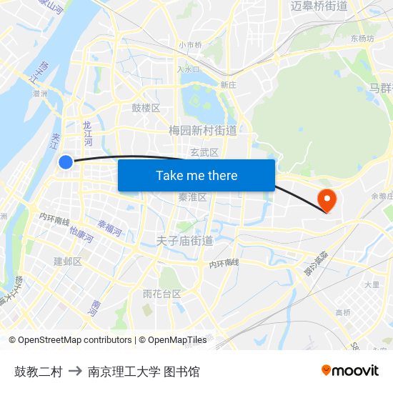 鼓教二村 to 南京理工大学 图书馆 map