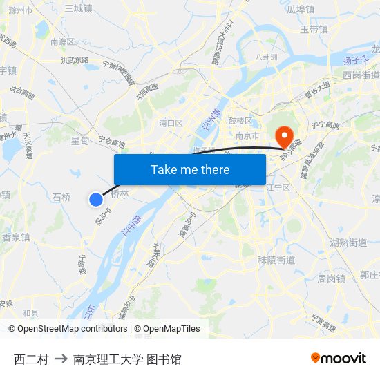 西二村 to 南京理工大学 图书馆 map