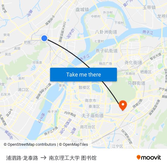 浦泗路·龙泰路 to 南京理工大学 图书馆 map
