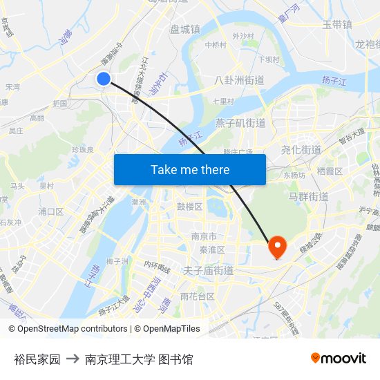 裕民家园 to 南京理工大学 图书馆 map
