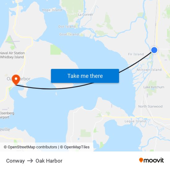 Conway to Oak Harbor map