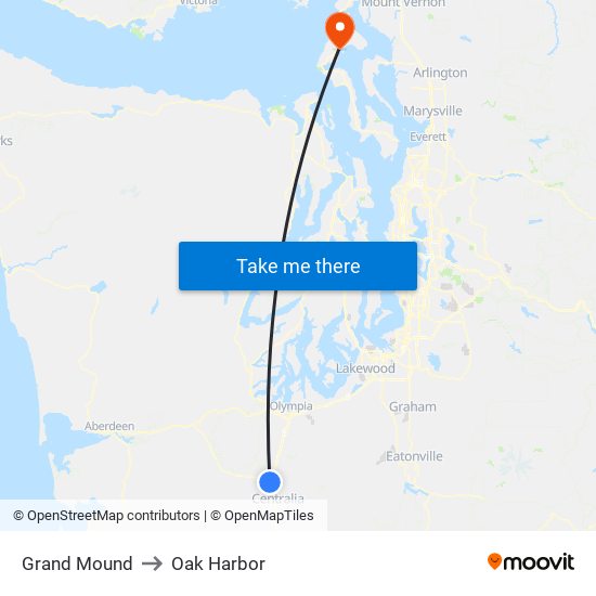 Grand Mound to Oak Harbor map