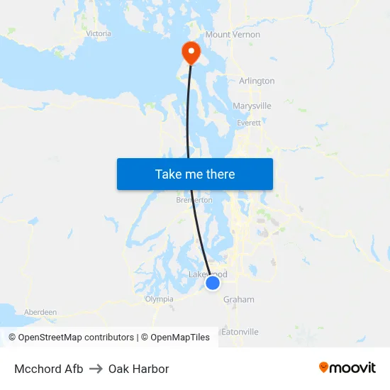Mcchord Afb to Oak Harbor map