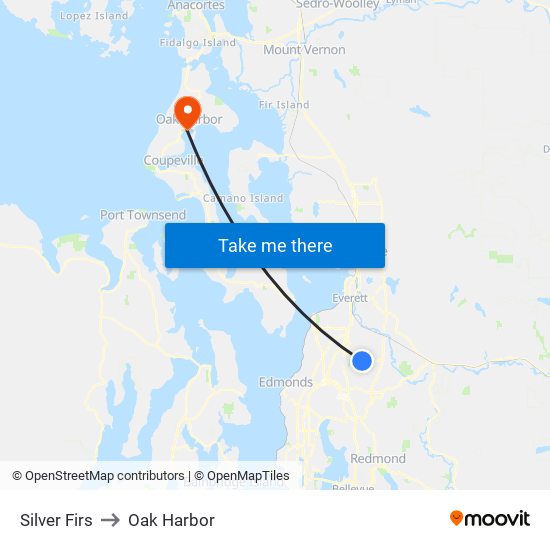 Silver Firs to Oak Harbor map