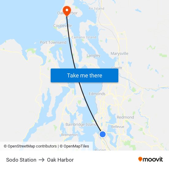 Sodo Station to Oak Harbor map