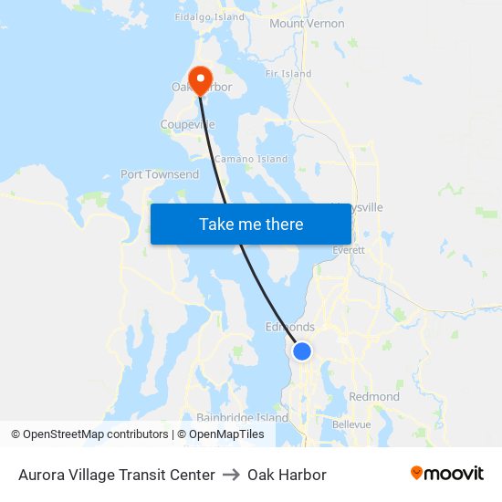 Aurora Village Transit Center to Oak Harbor map