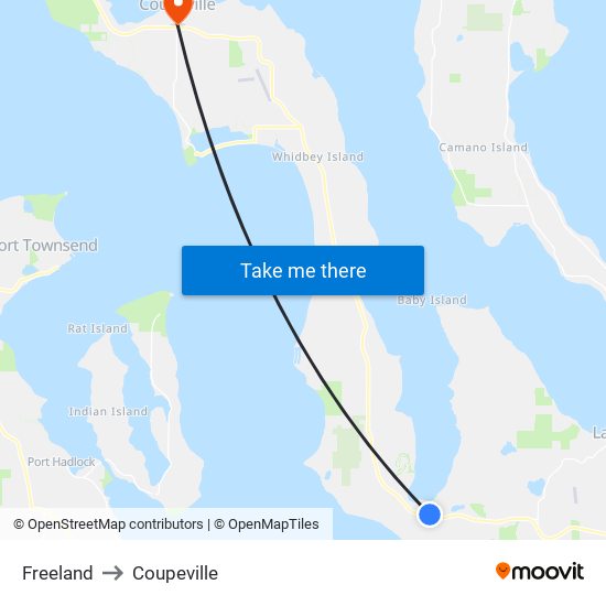 Freeland to Coupeville map