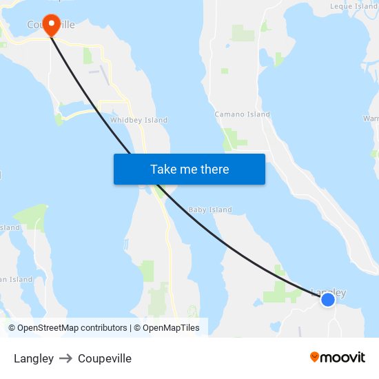 Langley to Coupeville map
