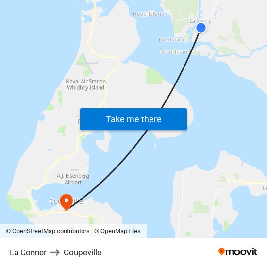La Conner to Coupeville map