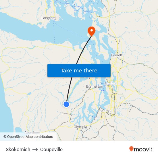 Skokomish to Coupeville map