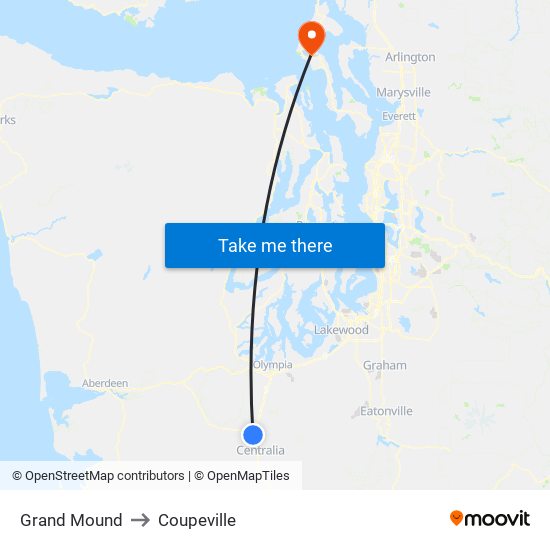 Grand Mound to Coupeville map