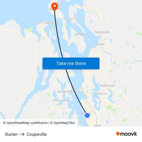 Burien to Coupeville map