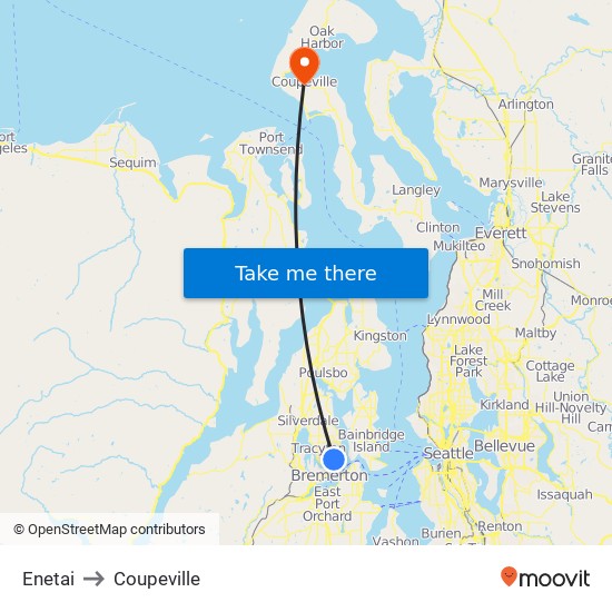 Enetai to Coupeville map