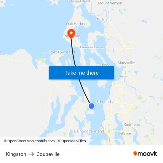 Kingston to Coupeville map